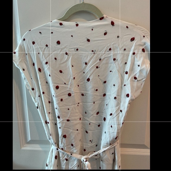 Chinti & Parker Strawberry Field Ana Midi Dress Short Sleeve V-Neck Tie Waist - Picture 15 of 16